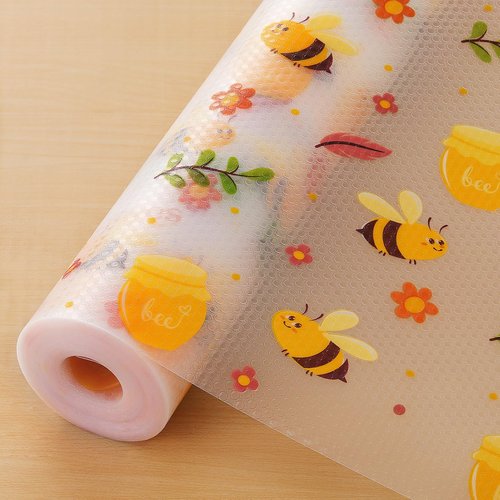 Cooyes Shelf Liner – Non-Slip Cabinet & Drawer Liner for Kitchen – Non-Adhesive Waterproof Shelf Paper with Modern Pattern – Durable EVA Cabinet Mat – Easy to Cut (Amber,11.8" W x 236" L)
