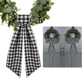 Skiennix 2 Pack Wreath Sash - Stylish Boxwood Garland for Front Door Decor | White & Black Plaid