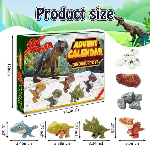 Dinosaur Christmas Advent Calendar 2026 - 24 Days of Surprises | Holiday Countdown Gifts