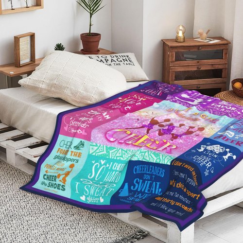 Rothtasi Cheer Gifts for Girls Cheerleader Blanket Ultra Soft Flannel Cheerleading Gifts Throw Blanket Birthday Gift Ideas for Teens Kids 50""x40""