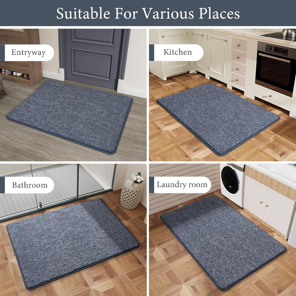 Amearea Modern Soft Area Rug - Chic Washable 2x3 Small Throw Rug for Bedroom & Hallway | Non-Slip Fluffy Carpet in Blue and White