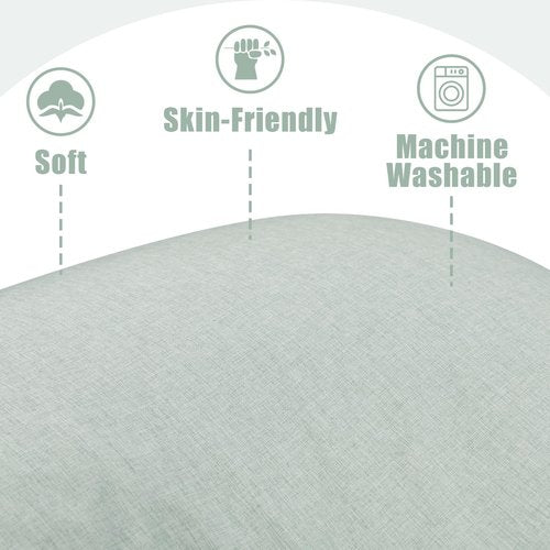 TANOFAR Pregnancy Pillow Cover J Shaped(ONLY Pillowcase), Super Soft Pillowcase Replacement Cover for Maternity Pillow, with Large Sized Zipper, Fits 55/58 Inch Pregnant Pillow, Green