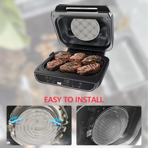 WEBROIL 2-Pack Splatter Shield for Ninja FG551 DG551 BG500A Foodi Air Fryer Accessories, Stainless Steel Splash Guard Replacement Parts for Ninja 6 in 1 Smart XL Indoor Grill, Foodi XL Mesh Screen