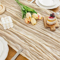 Cheesecloth Table Runner - 10 Ft Boho Rustic Sheer Gauze for Centerpiece Decor | Beige, 1 Piece