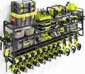 KAFAHOM Power Tool Organizer - Large Wall-Mount Rack with 13 Drill Holders & 4 Layers | Ideal Gift for Men