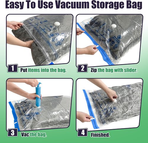 HIBAG Jumbo Vacuum Seal Bags - 15 Pack for Clothes, Comforters & Bedding Storage Solutions