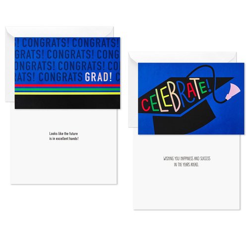 Hallmark Graduation Cards Bulk Assortment, Celebrate (36 Cards and Envelopes, 6 Designs)