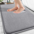 OLANLY Bath Mat Rug - Thick Memory Foam, Extra Soft & Absorbent | Non-Slip, Quick Dry, 30x20, Grey