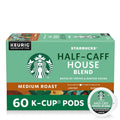 Starbucks K-Cup Coffee Pods - Medium Roast Half-Caff House Blend for Hot or Iced Coffee | 60 Pods