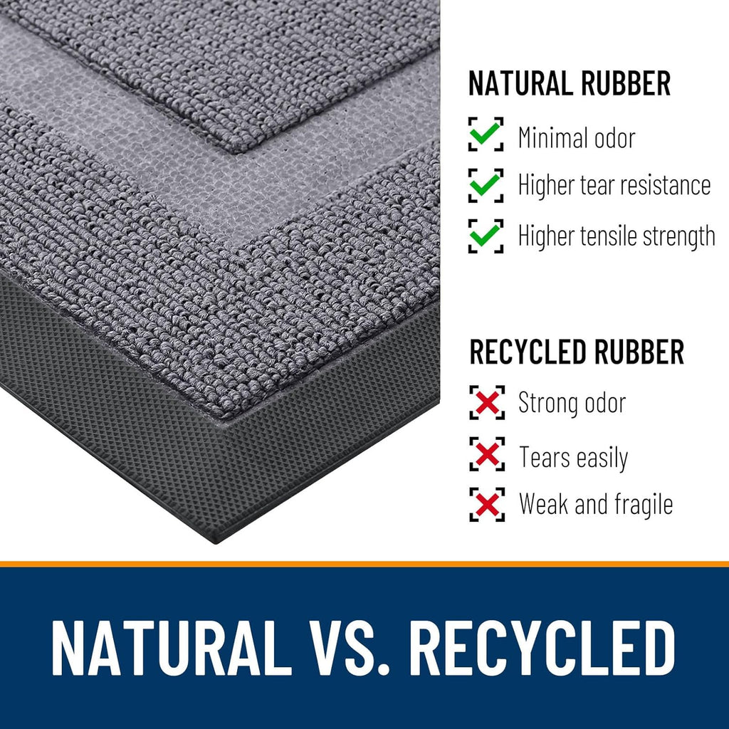 OLANLY Waterproof Front Door Mat - All-Season Indoor/Outdoor Doormat, Easy Clean, 35x23, Classic Gray