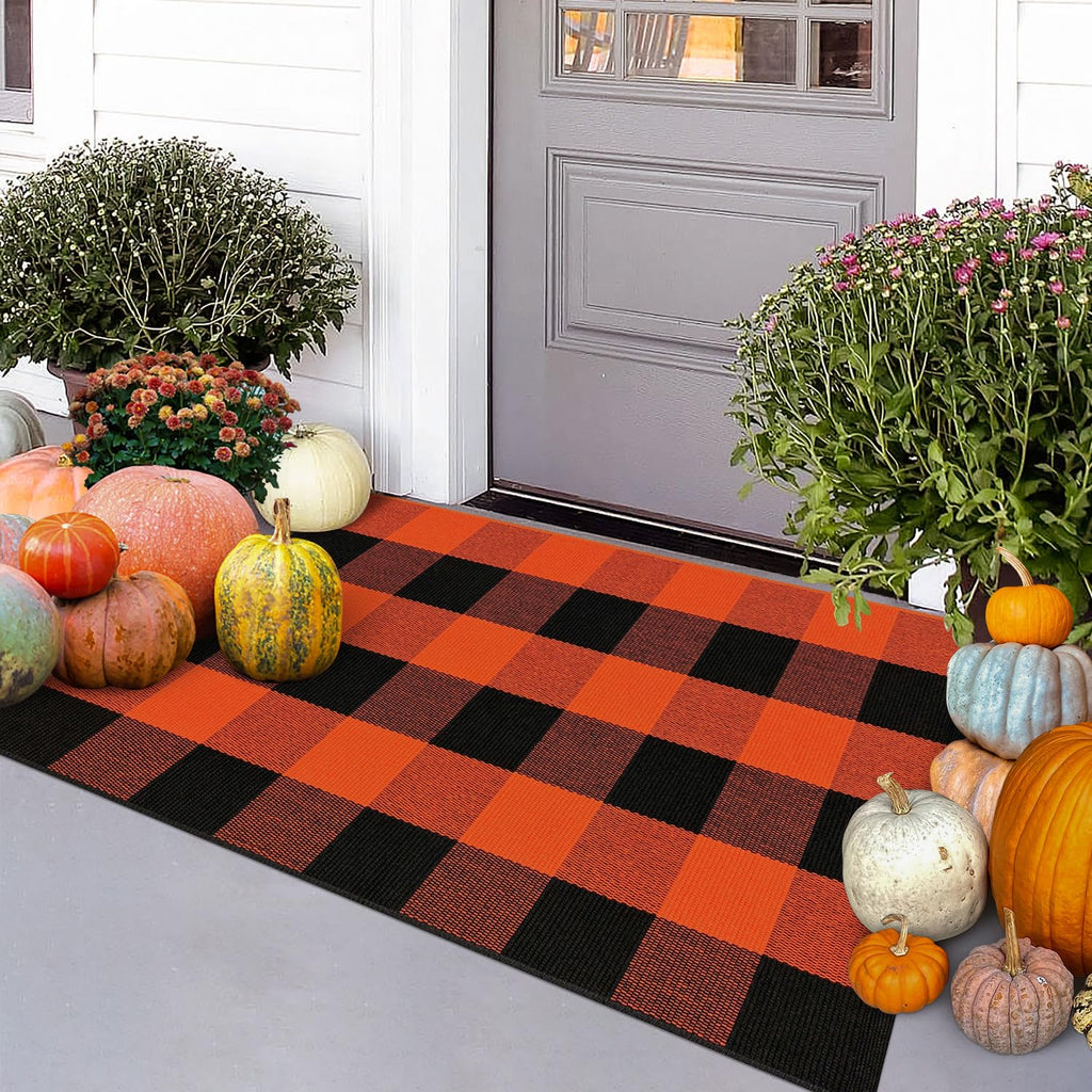Extra Long Runner Rug Cotton Rugs 2 x 8 Washable Kitchen Runner Rug Black White Hallway Runners Rug Woven Rug Indoor Outdoor Area Carpet for Bathroom Laundry Patio Entryway Front Porch Mat