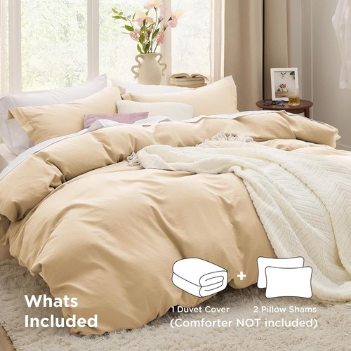 Bedsure Duvet Cover Set - Alabaster Gleam Full Size Bedding, Extra Soft 3-Piece Set with Zipper Closure, 80x90 Inches
