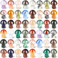 Skiennix Mini Crystal Mushroom Gemstone Sculptures - Polished Decor for Home & Garden | 48 Pcs Retro Style