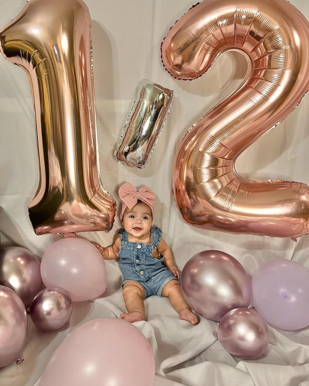 Rose Gold Number 12 Balloon - 40 Inch 12th Birthday Decoration for Girls & Boys