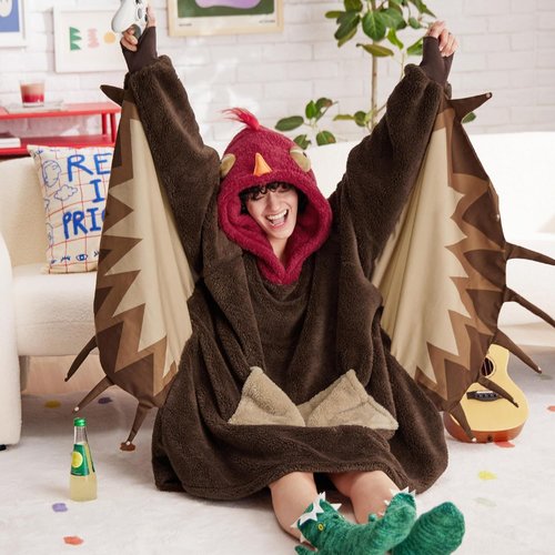 Bedsure Hoodie Blanket - Cozy Wearable Sherpa Blanket with Sleeves & Pockets | One Size Turkey Costume