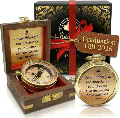 Dream Chaser Compass - Unique Graduation Gift for Him | Motivational Card Included, Perfect for College & High School