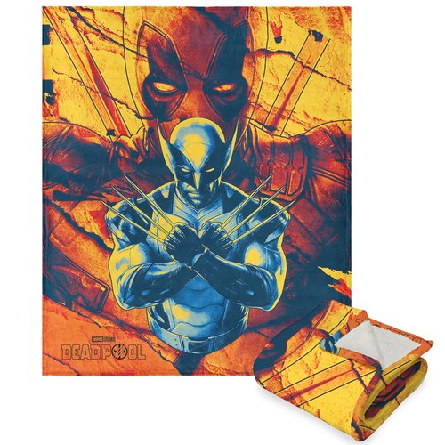 Northwest Deadpool Silk Touch Sherpa Throw Blanket, 50" x 60", Dead and Shred