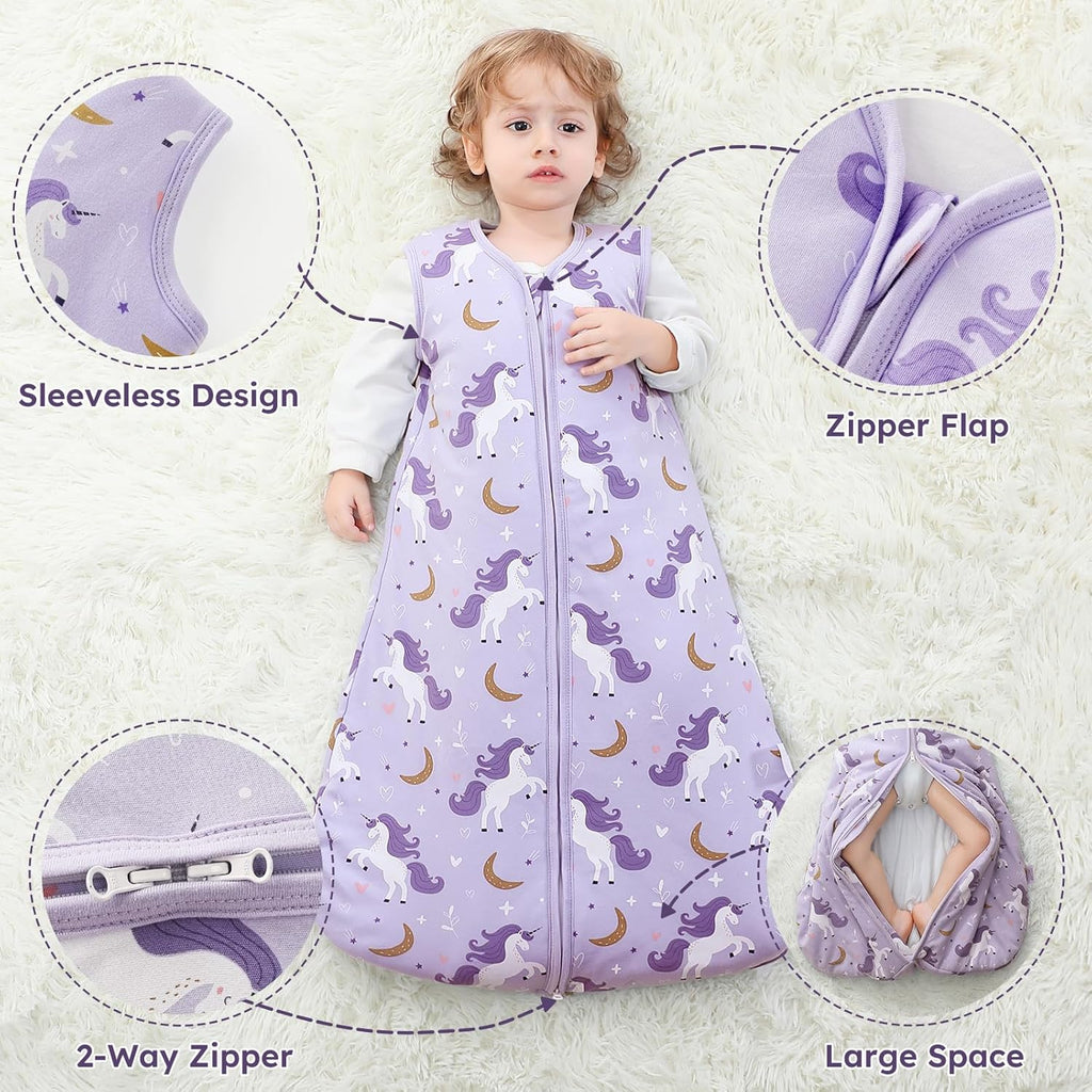 Yoofoss Baby Sleep Sack - 100% Organic Cotton Wearable Blanket for 6-12 Months | TOG 2.5, 2-Way Zipper