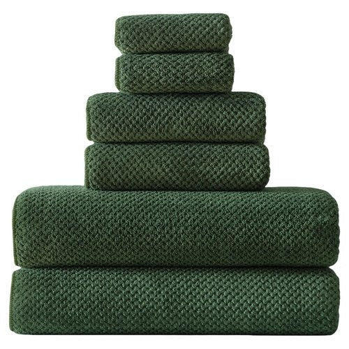 Akzpe 30x60 Inches Extra Large Bath Towels Set Super Soft Absorbent Luxury Microfiber Towels for Bathroom(Olive Green, 6PCS)