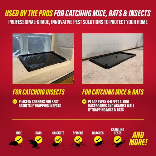 Catchmaster Rat & Mouse Traps - 10 Pack Large Adhesive Glue Traps for Effective Pest Control