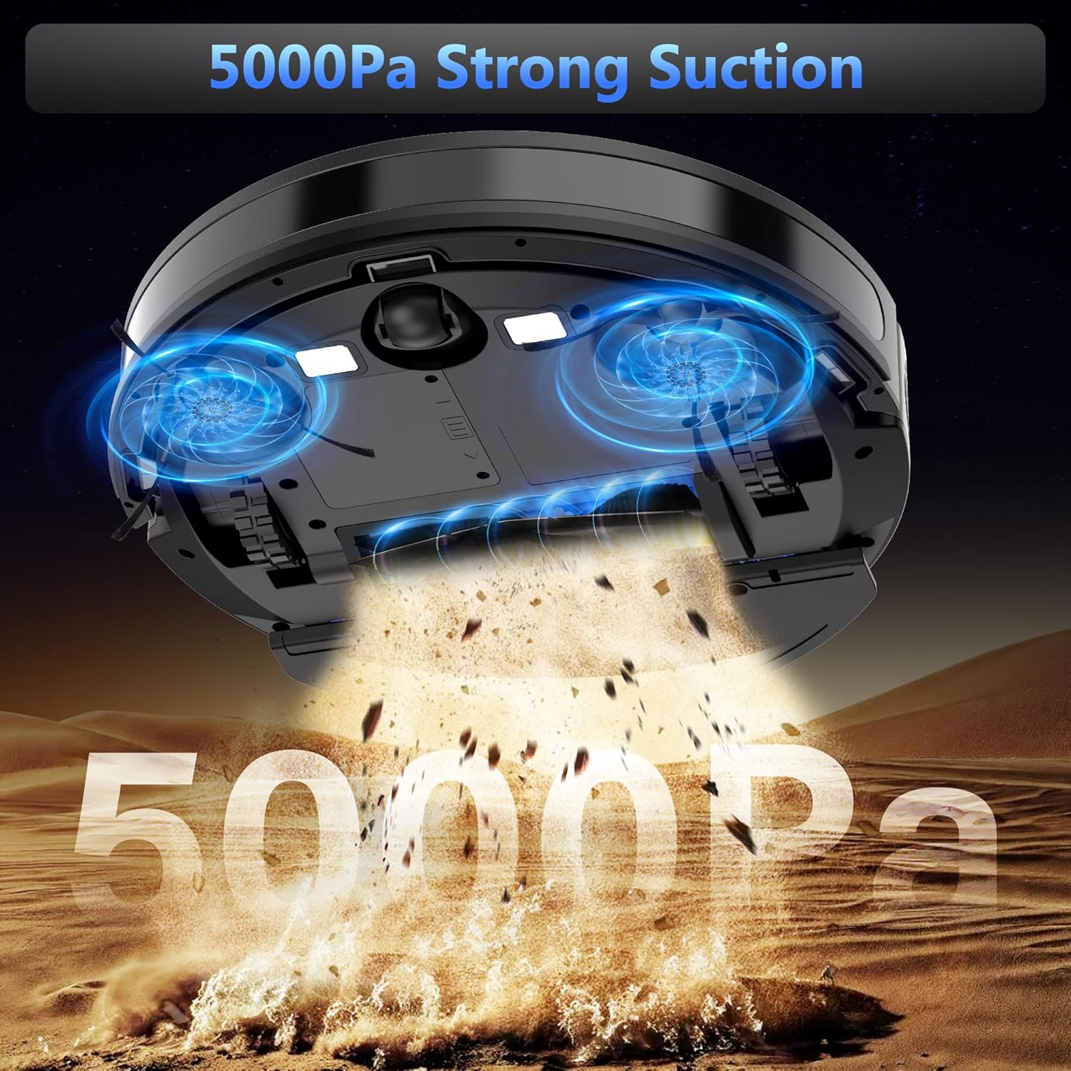 Tikom Robot Vacuum - 5000Pa Robotic Vacuum Cleaner & Mop Combo | 150 Min Runtime, App & Remote Control, Ideal for Hard Floors & Carpets