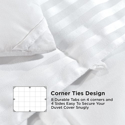 Bedsure Duvet Insert King Size - Lightweight Comforter, Quilted Cooling Duvet Insert, Down Alternative Summer Comforter with 8 Tabs, Ultra Soft Blanket, Striped, Machine Washable, King, 90x102 inches