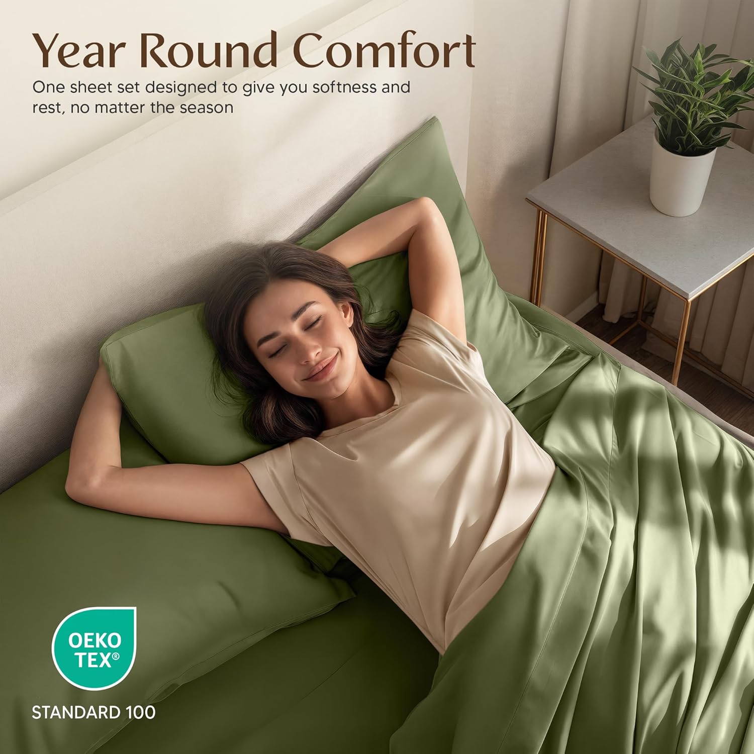 Utopia Bedding Twin Sheet Set - Soft & Breathable Microfiber, 3-Piece Bed Sheets for Twin Size Bed | Oeko-Tex Certified (Olive)