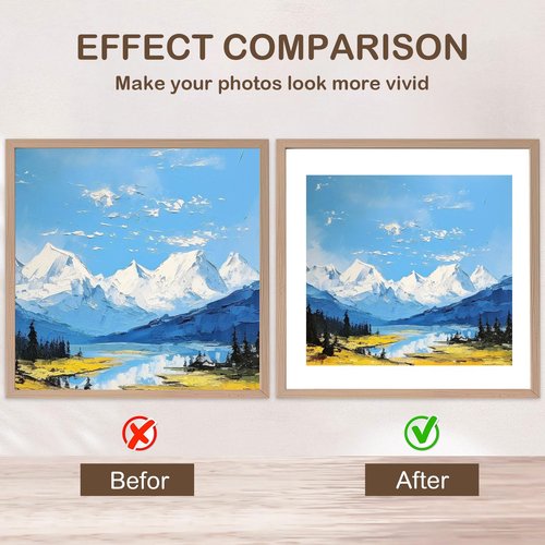 Prudiut 15 Pack 12x12 White Picture Mats, Frame Mattes for 8x8 Pictures Display Photo Frame Mat Core Bevel Cut Mat Board Show Kit for Photos, Prints, Artworks