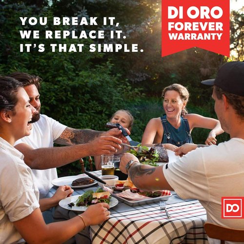 DI ORO Silicone Spatula Set | Heat-Resistant 600°F Rubber Kitchen Spatulas - BPA Free & Dishwasher Safe (3pc, Black)