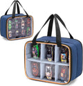LUXJA Double Layer Storage Bag - PVC Carrying Case for Hot Wheels Monster Trucks | Holds 14 Toy Cars, Blue