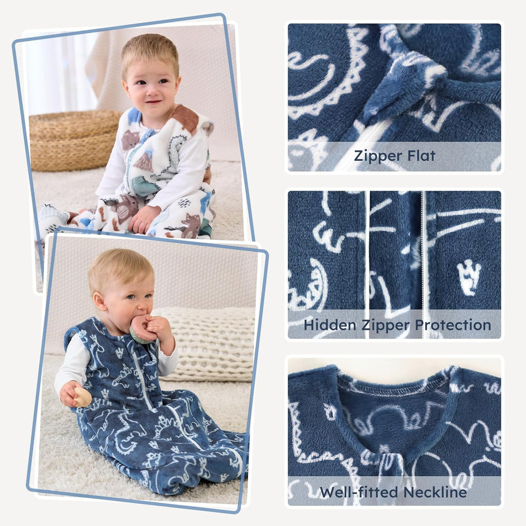 Yoofoss Baby Sleep Sack | 1.5 Tog Fleece Wearable Blanket for 0-6 Months | Soft & Lightweight