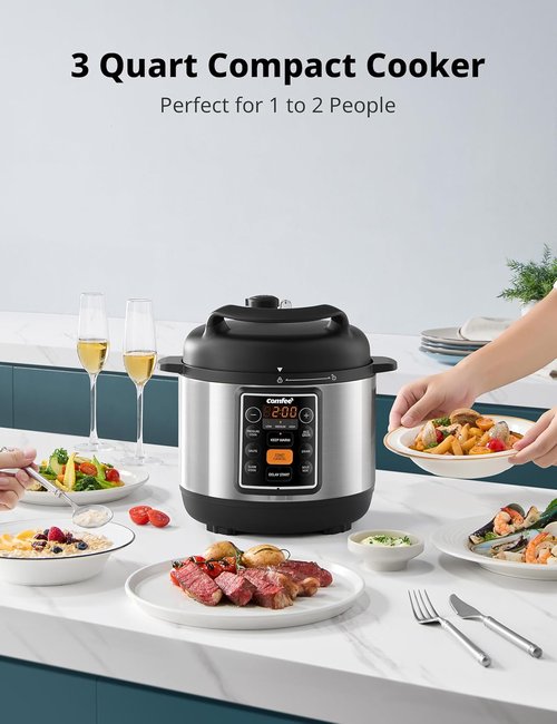 COMFEE’ 7-in-1 Electric Pressure Cooker - Multi-Cooker with Non-Stick Ceramic Pot | 3 Quarts