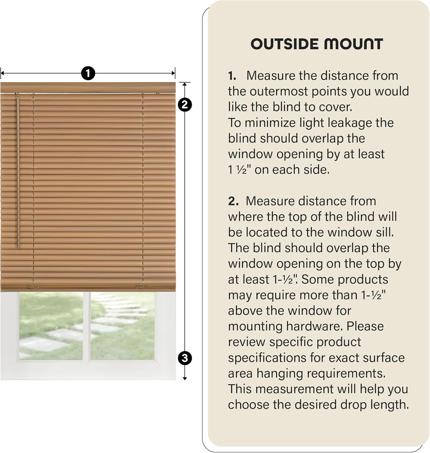 Achim Home Decor Cordless Mini Blinds - Light Filtering, 29" W x 72" L, Alabaster Color | 1" Slat Size