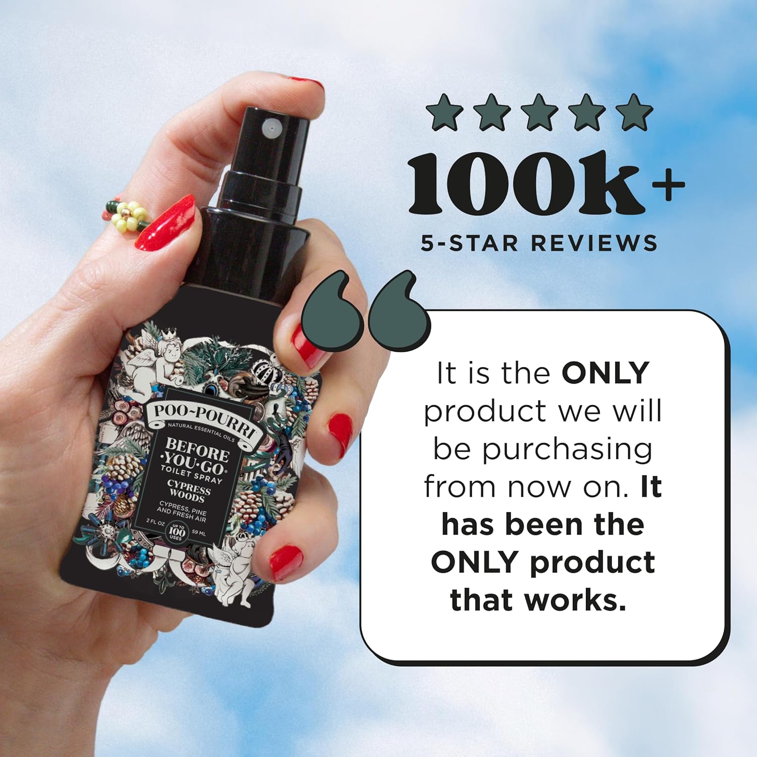 Poo-Pourri Before-You-Go Toilet Spray - Cypress Woods Scent, 2 Fl Oz | Freshen Your Bathroom Experience