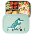 ASOMIC Silicone Bento Lunch Box for Toddlers & Kids, Leakproof & BPA-Free, 3 Compartments, Microwave & Dishwasher Safe, Ideal for Daycare, Preschool & Baby Meals (Crocodile)