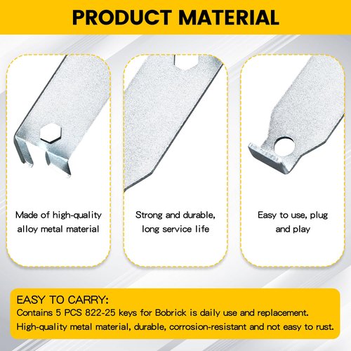 Zookpr 5 Pcs 822-25 Removal Key for Bobrick Toilet Paper Dispenser Key, Removing B2740 Toilet Paper Dispenser Spindle and 822 Series Bathroom Soap Dispenser Top Trim