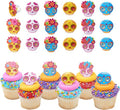 DecoPac Calavera Mask Cupcake Toppers - 24 Día de los Muertos Skull Rings for Celebrations & Parties