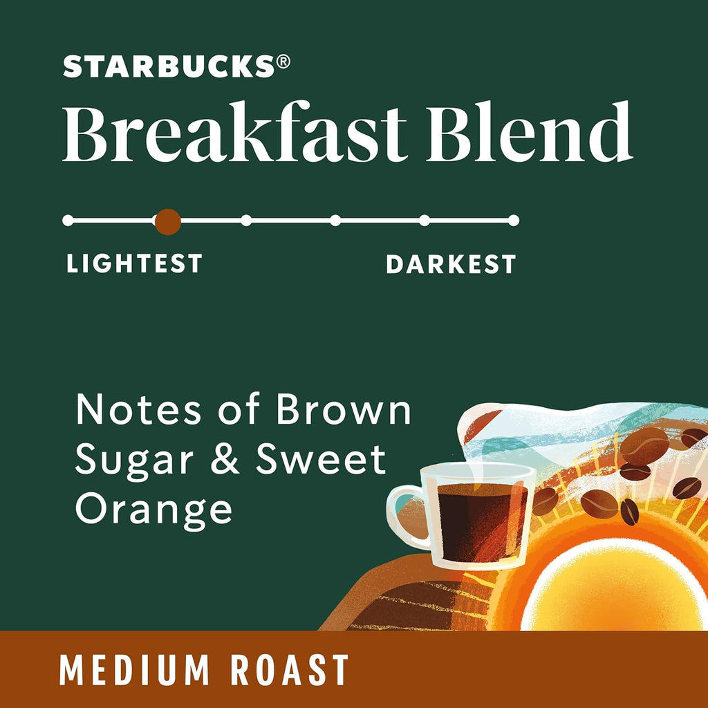 Starbucks K-Cup Coffee Pods - Medium Roast Breakfast Blend for Hot or Iced Coffee | 96 Pods