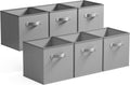 GRANNY SAYS Cube Storage Bins - 13x13 Fabric Storage Cubes for Organized Shelving | Gray, 6-Pack