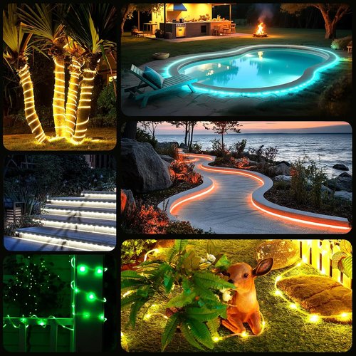 Minetom 33FT Color Changing LED Rope Lights - 100 Waterproof String Lights with Remote | Twinkle Effect for Indoor & Outdoor Decor