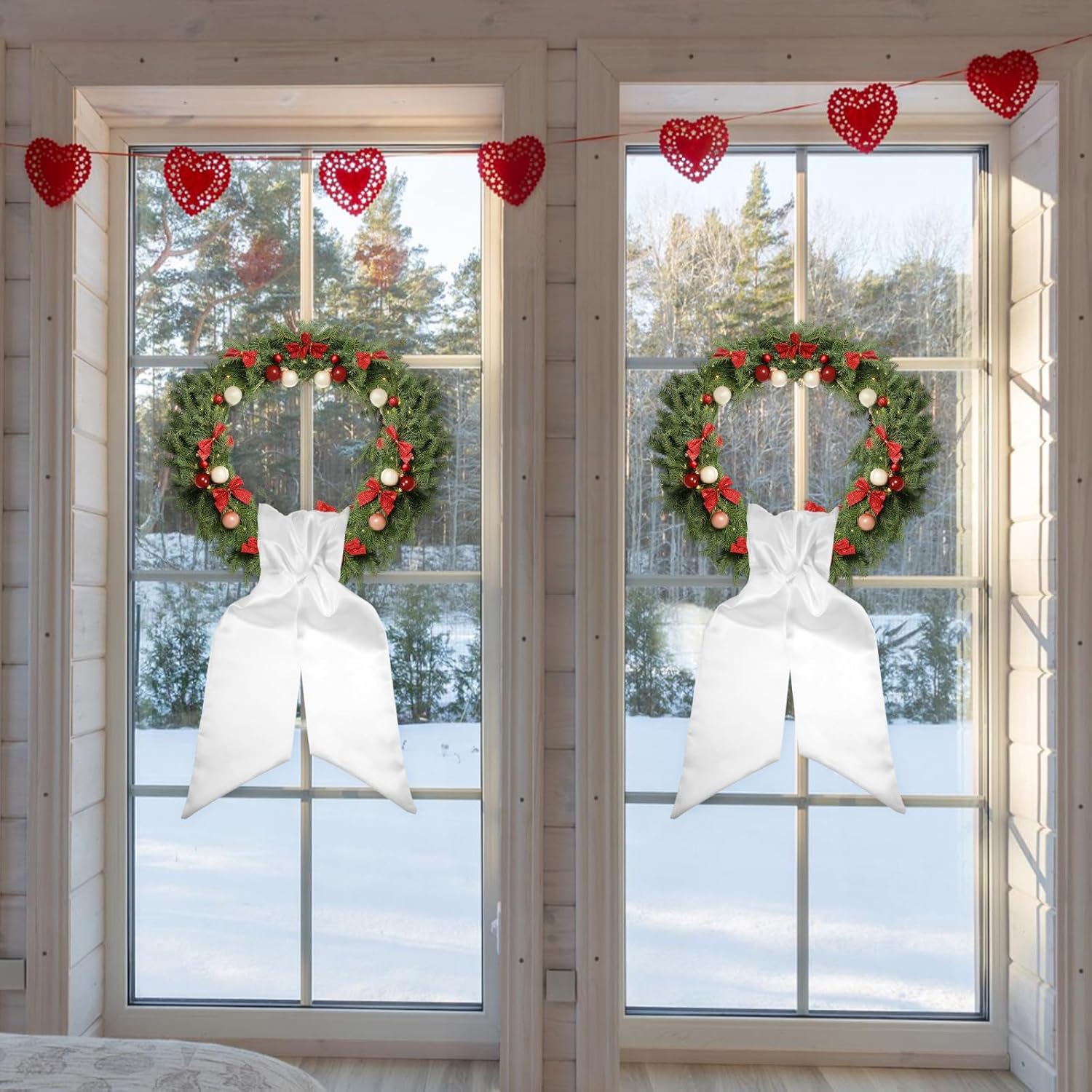 Regine Switzerland 8 Pcs White Wreath Sash - Blank Embroidery Accessories for Indoor/Outdoor Decor | 4.49'' x 56.3''