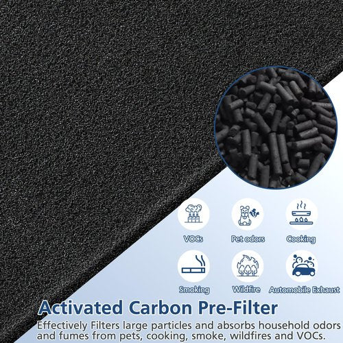NEA-F1 HEPA Replacement Filter for Eureka NEA120 Air Puri-fier and for Toshiba Smart WiFi Air Puri-fier CAF-W36USW - 2 Pack NEA-F1 HEPA Filter with 8 Pack NEA-C1 Carbon Filter