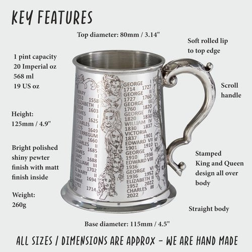 Wentworth Pewter- Kings and Queens Pewter Tankard (Kings and Queens Tankard)