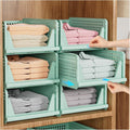SNSLXH Stackable Closet Organizer Box - Multifunctional & Foldable Storage Basket for Bathroom, Kitchen, Laundry | Green, 5 Pack