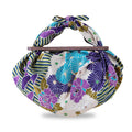 NOREN Furoshiki Wrapping Cloth Bag and Handle Set (Retro Flower Purple / 27.56 inch) Handbag Japanese Tote Bag Reusable Folding Bag with Pockets/Made in Japan 100% Cotton Japanese Kimono Desigh