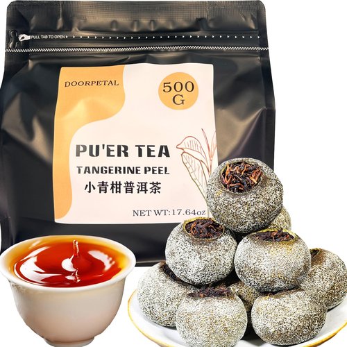 Puerh Tangerine Peel Pu-erh Tea 17.64oz(500g) Xiao Qing Gan Puerh Tea Xinhui ChenPi Pu'er Citrus Green Orange Peel 陈年-小青柑普洱茶