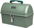STANLEY Classic Lunch Box 5.5 qt | Vintage Metal Lunchbox | Durable Meal Container with Handle and Latch | Stores Food, Drinks, Thermos, Water Bottle | Hammer Tone Green
