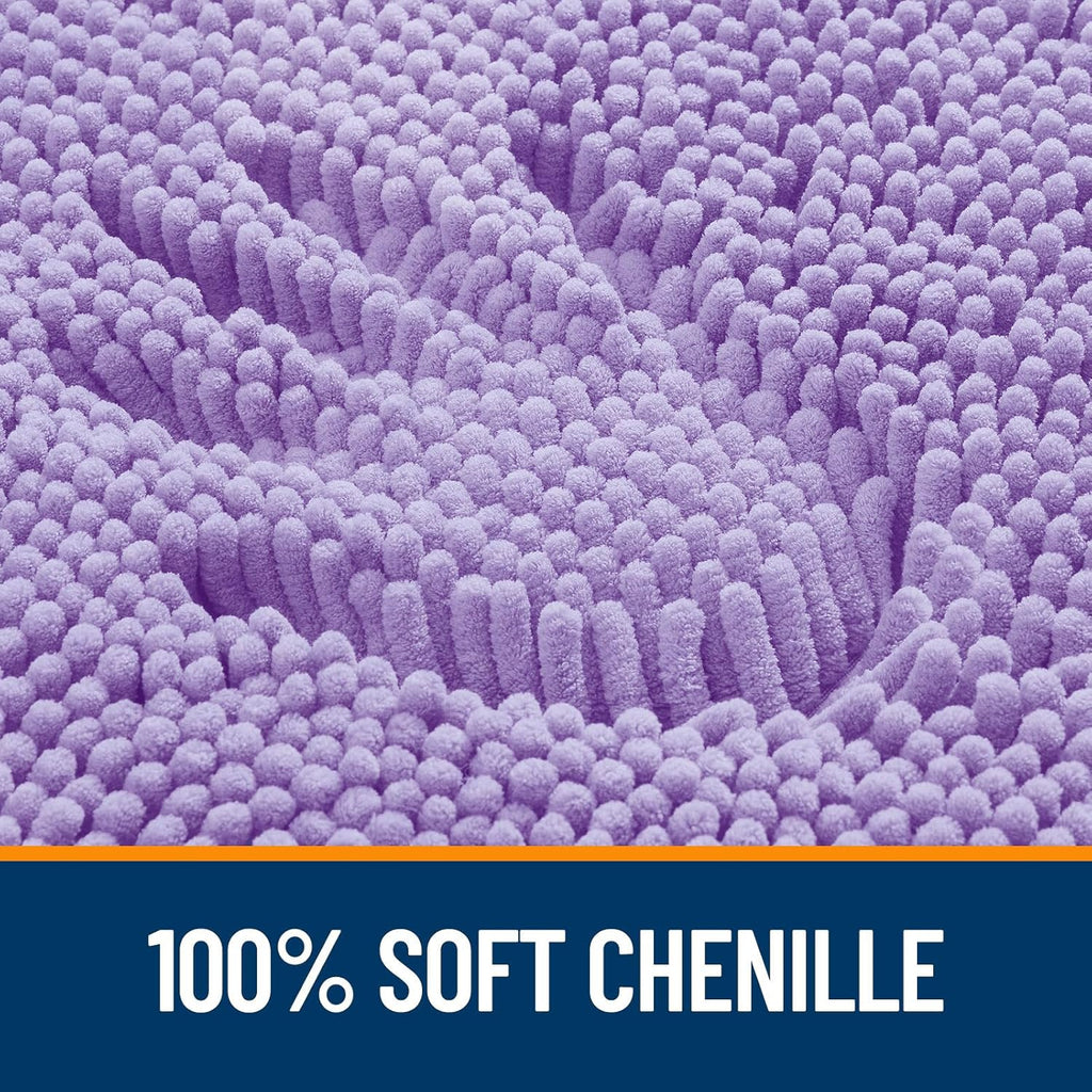 OLANLY Large Bath Rugs - Extra Soft Chenille, Quick-Dry Rubber Backing, Machine Washable | Lavender 47x32