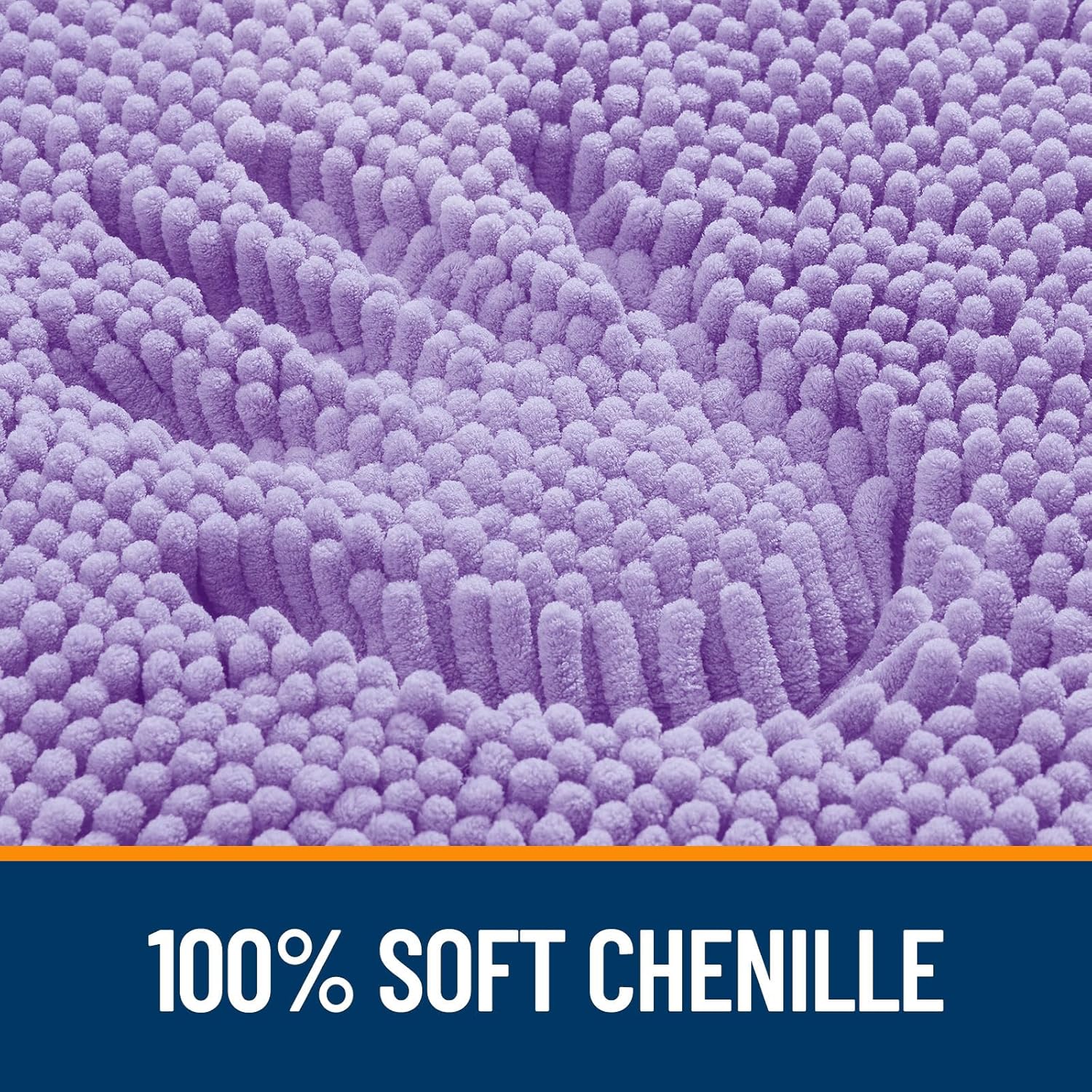 OLANLY Large Bath Rugs - Extra Soft Chenille, Quick-Dry Rubber Backing, Machine Washable | Lavender 47x32