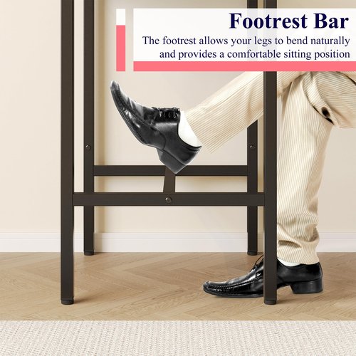 Lutown-Teen Square Bar Table, High Top Table - Industrial Metal Frame for Small Spaces & Narrow Kitchens, 23.6x23.6x36.9 in (LxWxH), Easy Assembly, Black